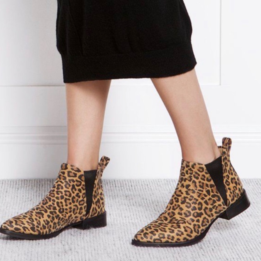 COPY - Poppy Barley Leather Leopard Chelsea Boots